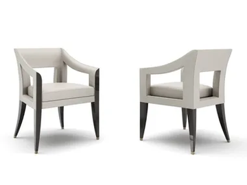 ROOSEVELT - Upholstered chair with armrests by HUGUES CHEVALIER - view 2